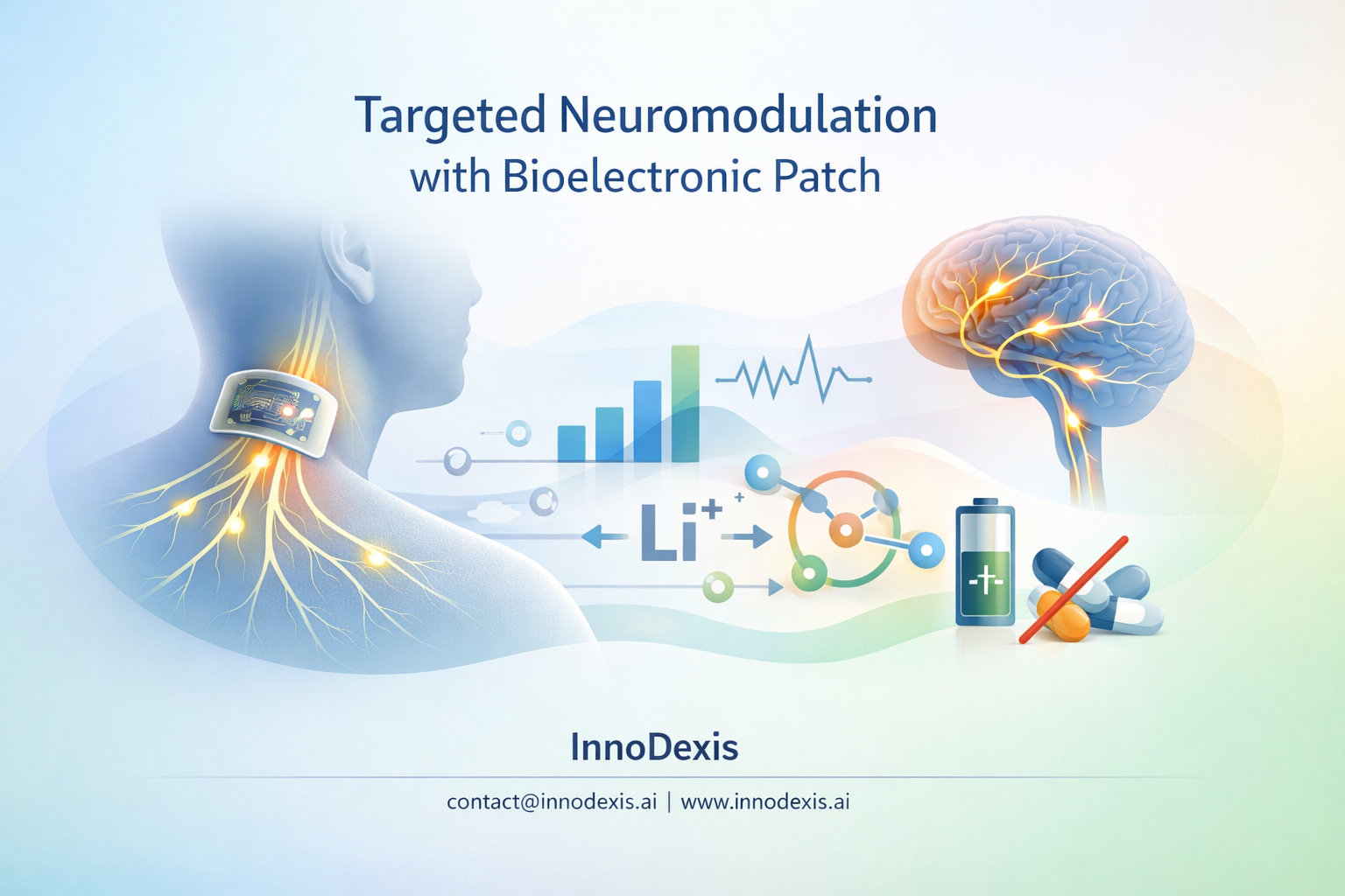 Battery Chemistry Enables Targeted Neuromodulation as Bioelectronic Patch Controls Nerve Activity