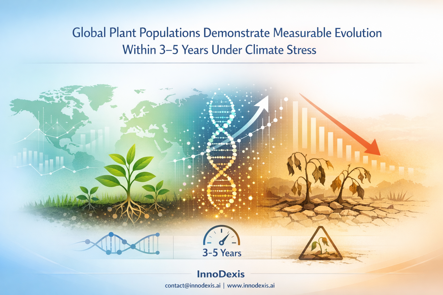 Global Plant Populations Demonstrate Measurable Evolution Within 3–5 Years Under Climate Stress