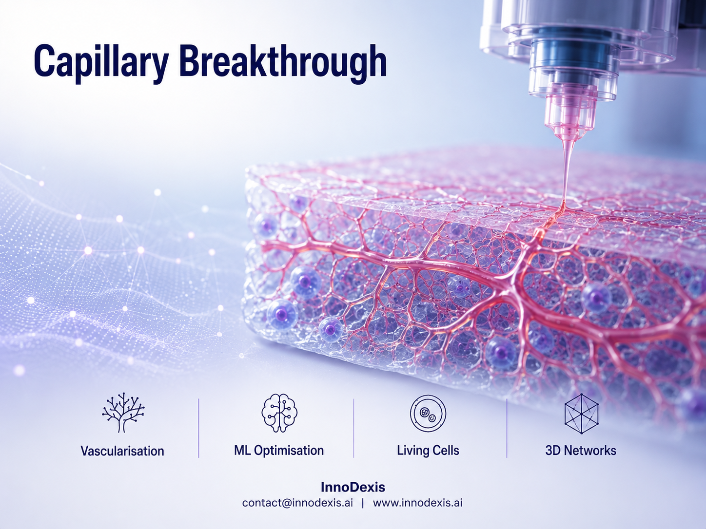 Hybrid Bioprinting System Achieves Capillary-Scale Vascular Networks with Living Cells for the First Time