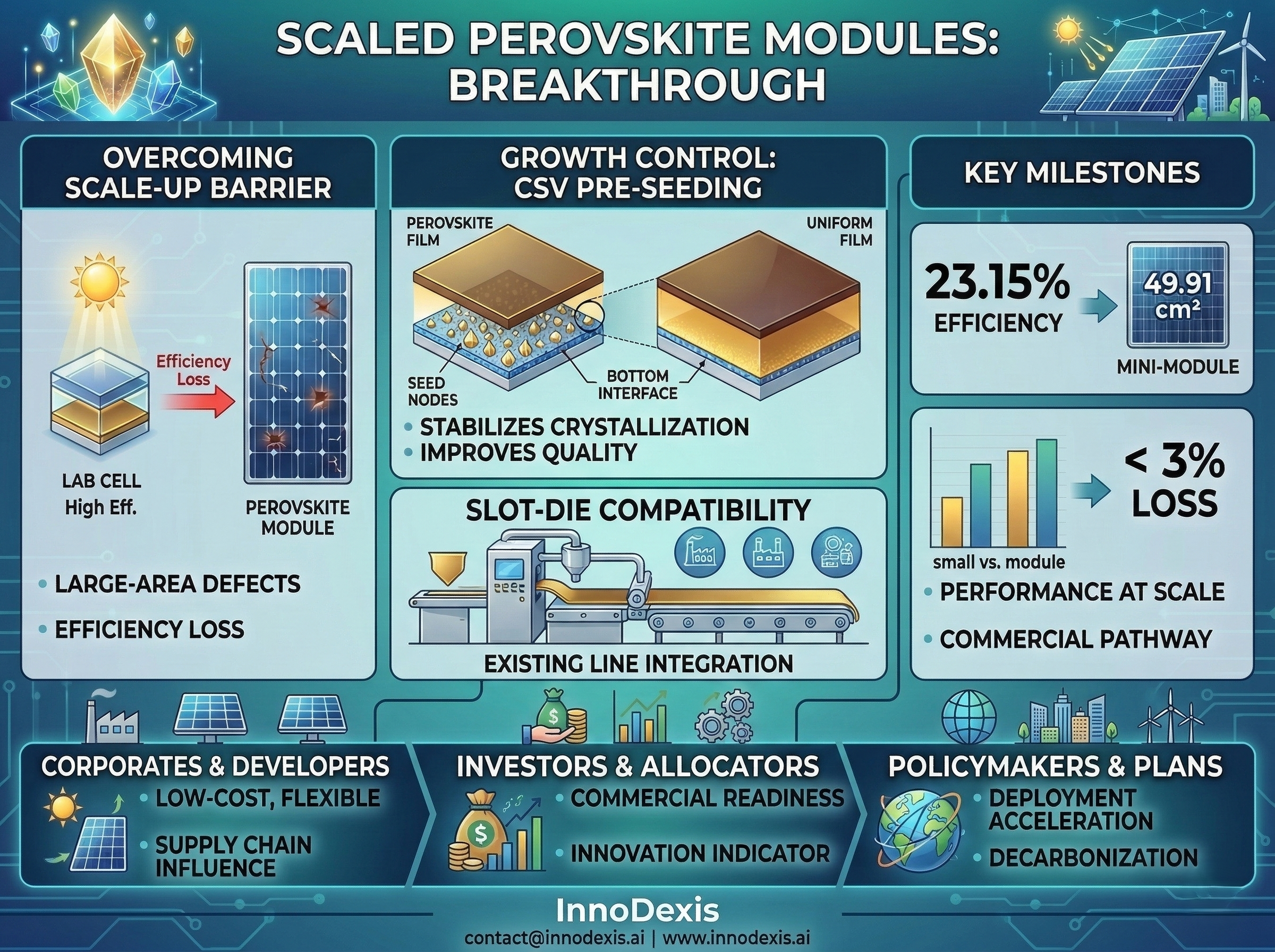 Manufacturing Breakthrough Reduces Efficiency Loss in Scaled Perovskite Solar Modules