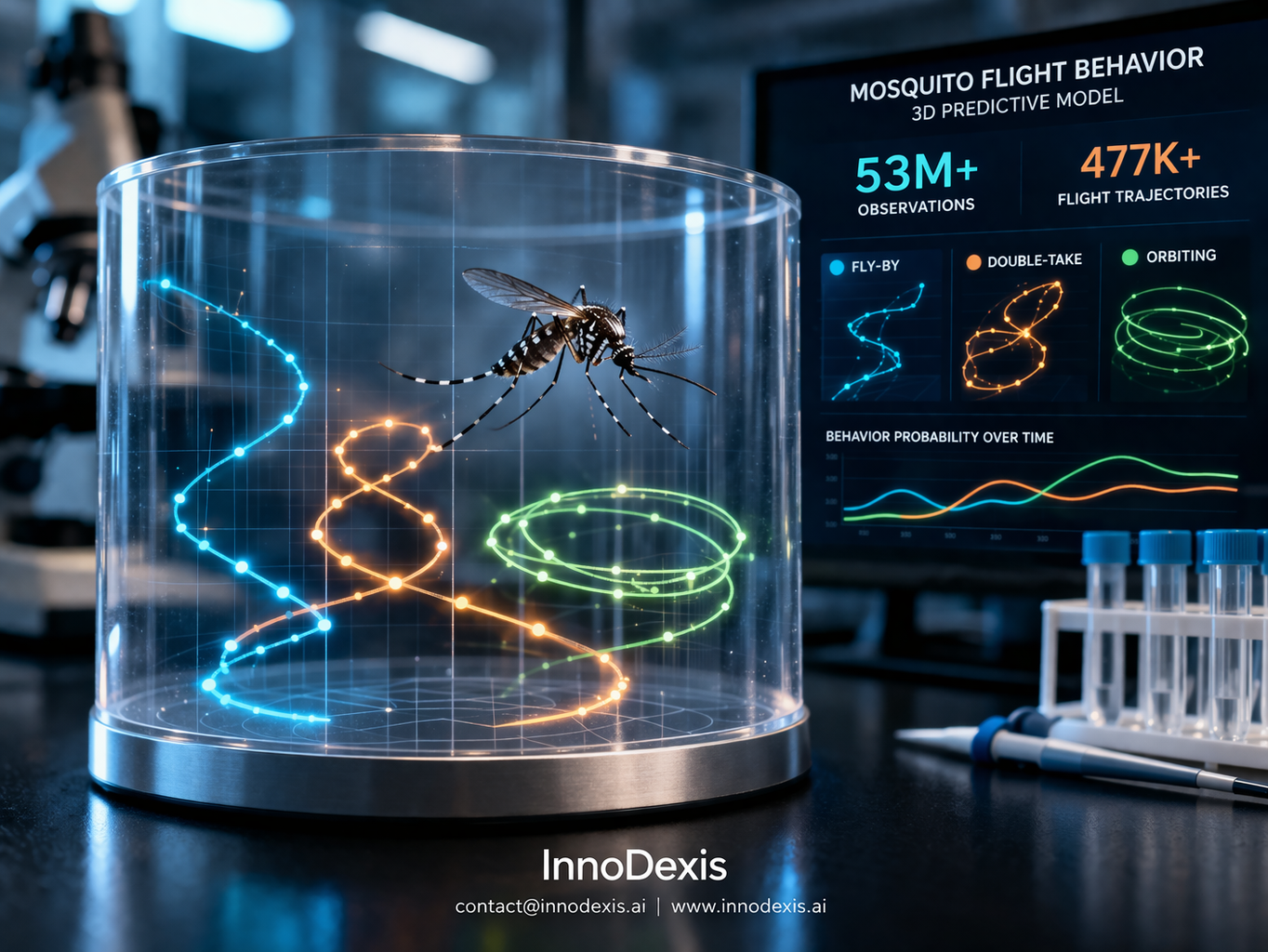 3D Predictive Modeling of Mosquito Flight Behavior Enables Data-Driven Disease Prevention Strategies