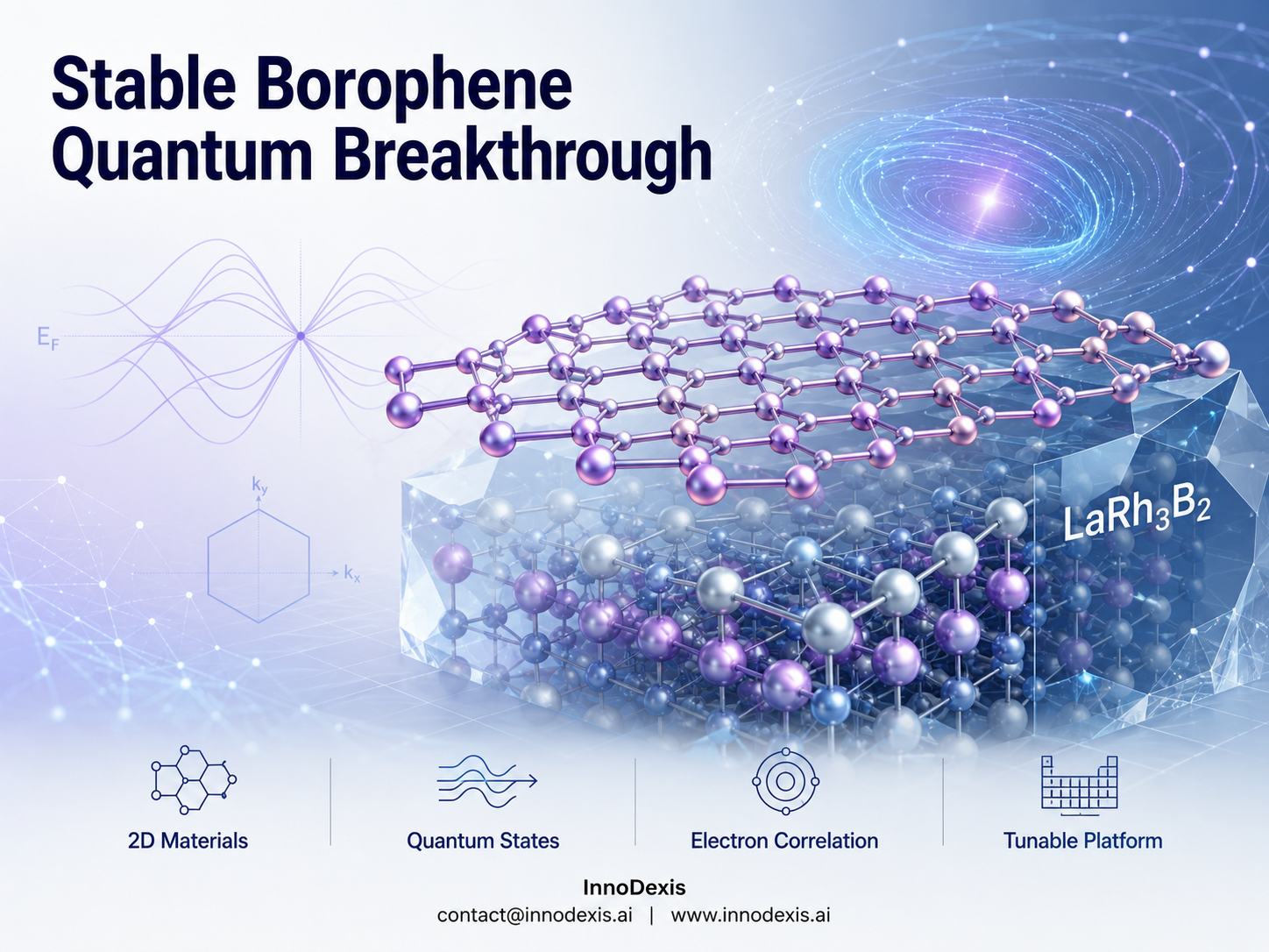 Tohoku University Achieves First Stable Borophene Structure and Discovers New Quantum Electronic State Within a 3D Crystal